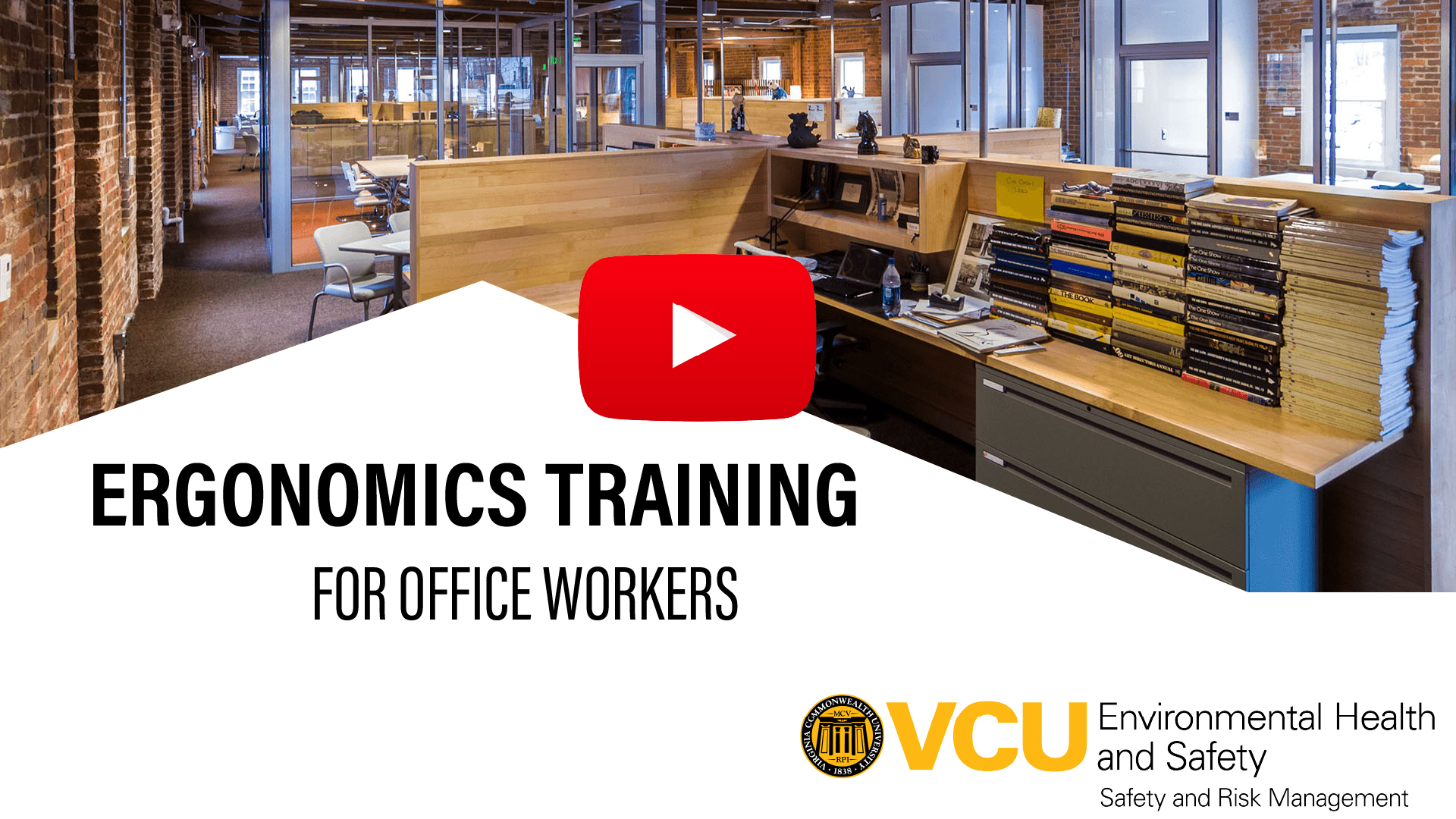 This image is used to direct viewers to the Ergonomics Training Video in Talent